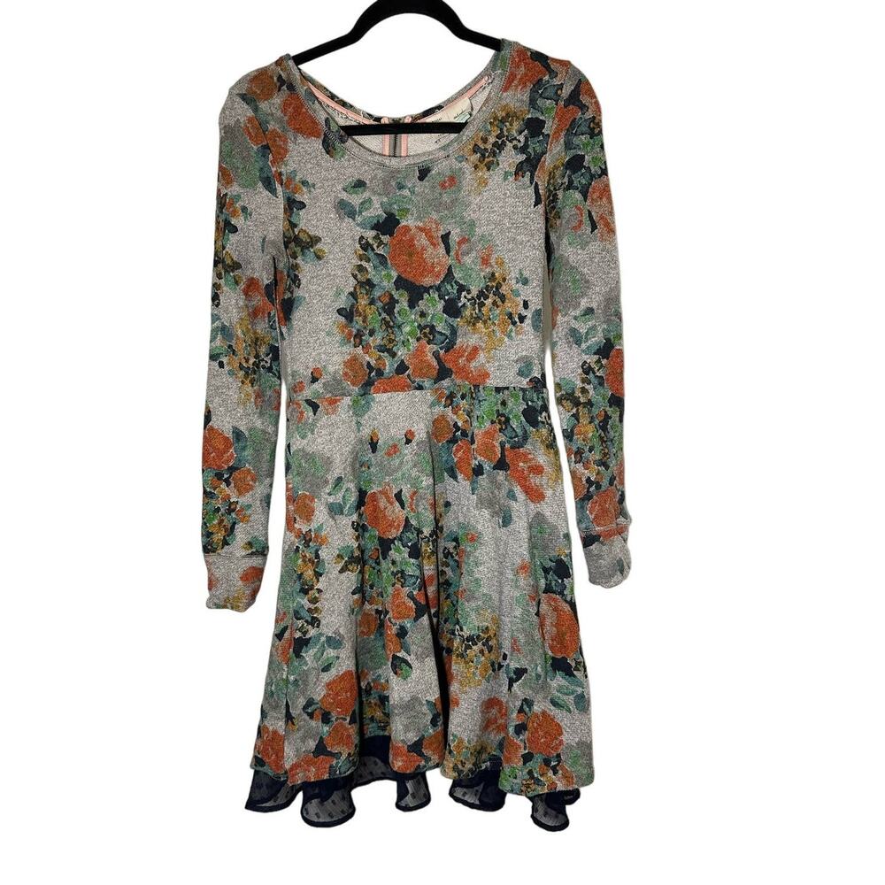 Anthropologie Saturday Sunday Gray Floral Dress Size Small
